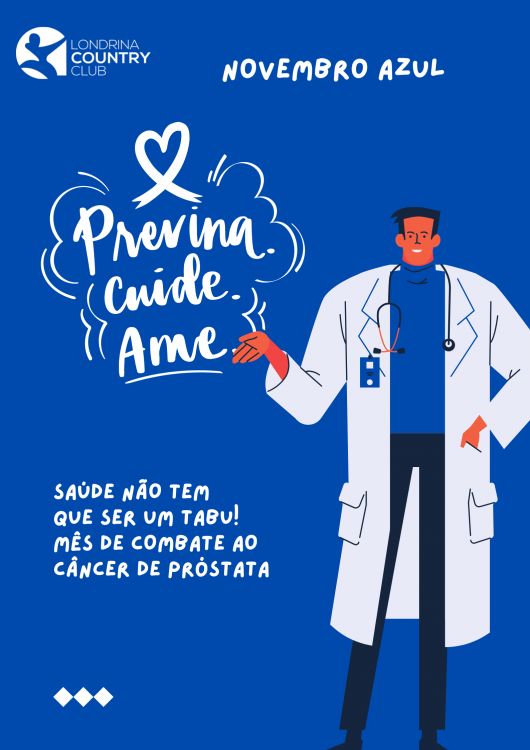 Novembro Azul Câncer  Mês de combate ao câncer de próstata - Pôster - Cartaz A3 